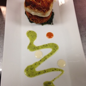 Gag grouper with risotto cake